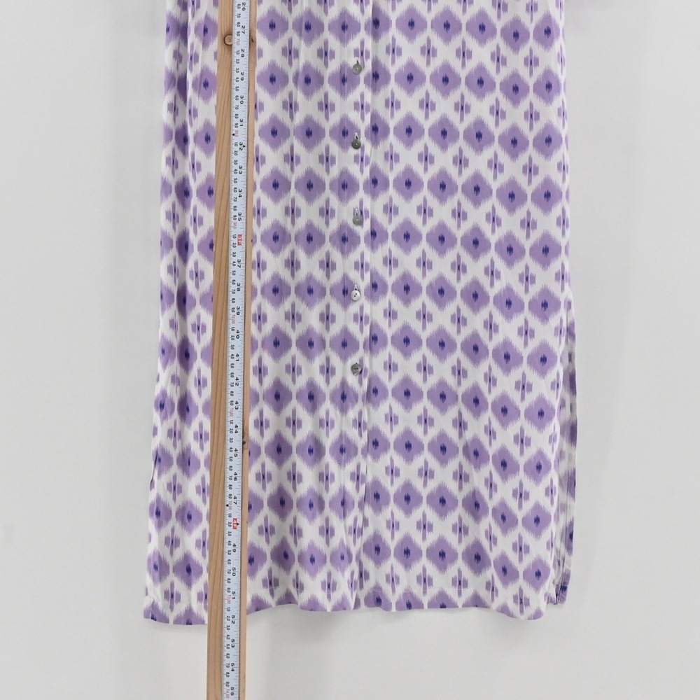 Walker Wade Ikat Maxi Dress Womens Size XL Purple Button Front Resort Vacation - Picture 5 of 9